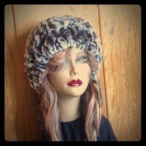 Real Rex Rabbit Fur Knitted Beanie Hat NWT